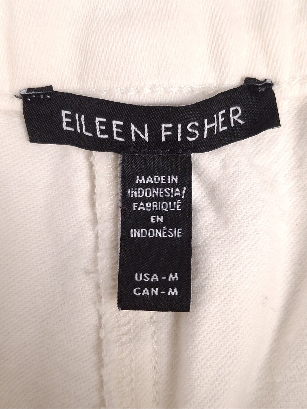 Eileen Fisher Undyed Utility Organic Cotton Tapered Pant minimalist ivory white - Picture 8 of 16